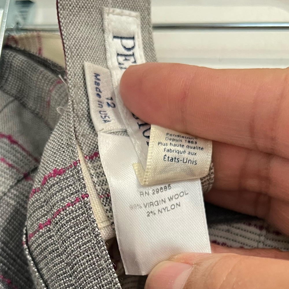 Pendleton Gray Contrasting Pleated Wool Skirt Sz.… - image 8